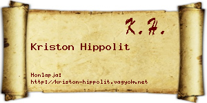 Kriston Hippolit névjegykártya